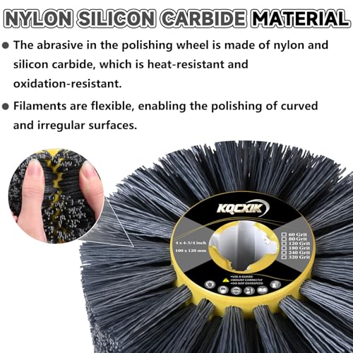 4.7" x 4" Surface Conditioning Tool Drum, 60 Grit Nylon Abrasive Wheel