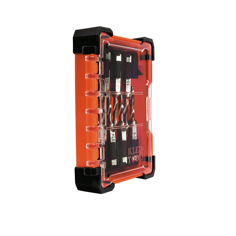 Klein Tools 32217 Drill Tap Tool Kit, 8-Piece, for Aluminum-Brass-Copper-Plastic-Mild Steel, Quick Connect Power Tools Compatible