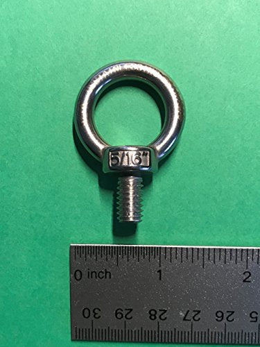 US STAINLESS 4 Pieces Stainless Steel 316 5/16" Lifting Eye Bolt 5/16" UNC Marine Grade Pitch of 18 (Pack of 2) 5/16-18 UNC (Pack of 2)