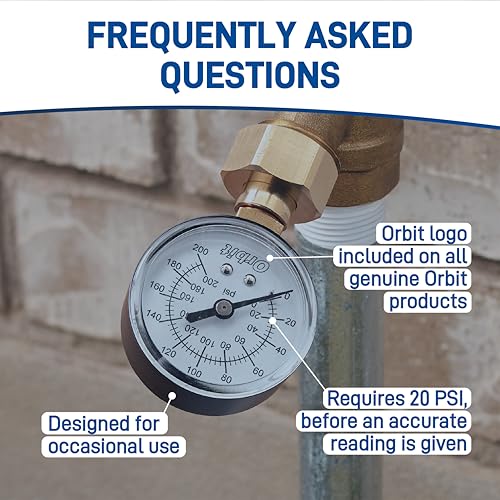 Orbit 26230 Water Pressure Gauge 3/4 in. FHT 200 PSI Dual-Label Irrigation