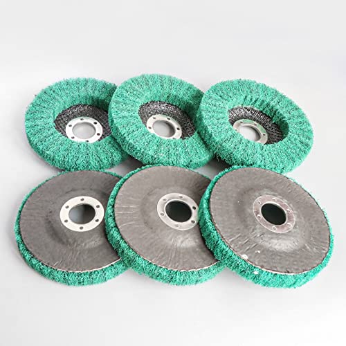 10Pcs 4.5" x 7/8" Nylon Fiber Flap Disc Polishing Grinding Wheel,Abrasive Grinding Discs for Angle Grinder,for Stainless Steel Polishing Metal Surface Finishing(Green) Green