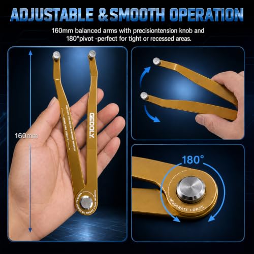 Adjustable Pin Spanner Wrench Set, Heavy Duty Shock & Lock Nut Tool