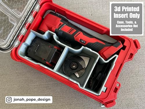 Jonah Pope Design 3d Printed Insert designed for M18 Multi Tool and Packout Organizer (Insert only) (Red) Red
