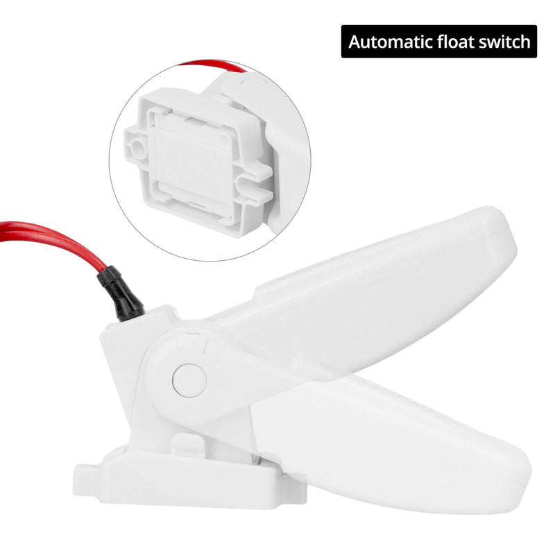 QWORK 2 Pack Heavy-Duty Automatic Boat Bilge Pump Float Switch | Moisture Tight, Ignition Protected - 12/24/32VDC, 20A, Ultrasonic Welding Seals, for Boats Electric Water Pumps