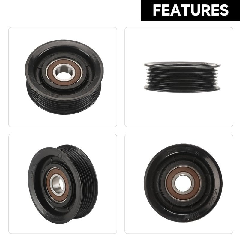 Drive Belt Idler Pulley Belt Tensioner Pulley - Compatible for Honda Civic 2012-2015 for Honda HR-V 2016-2020 for Acura ILX 2013-2015 - Replace Part 31190-R1A-A01