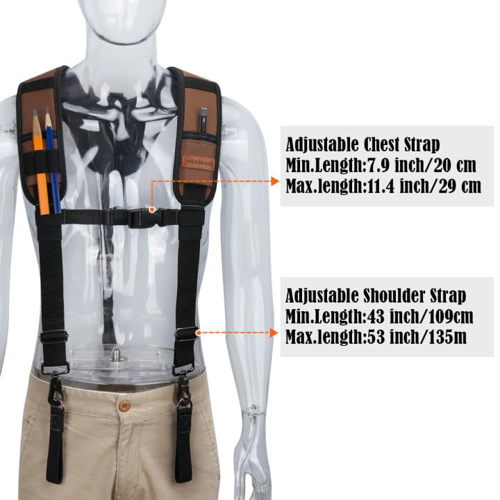 WELKINLAND Heavy Duty Tool Belt Suspender, Comfy Padded Tool Belt Suspenders, RipStop Construction Tool Belts Suspender, Fully-Adjustable Tool Belts Suspenders For Men, Carpenter Belt Suspender