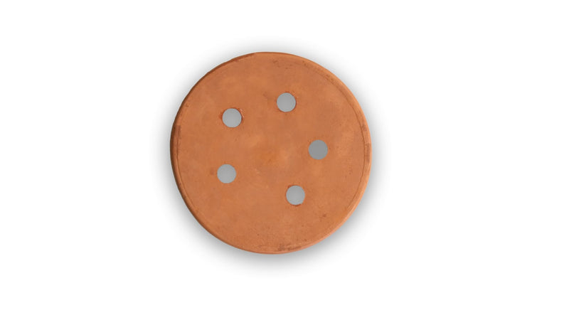 Serazat Handmade Clay Pot Dolma Lid Cover-Terracotta Glazed Grape Leaf Roll Lid Natural Earthenware Weighted Cooking Grill Plate for Dolma Perfect Tool for Stuffed Dishes! (Medium 8.2 in)