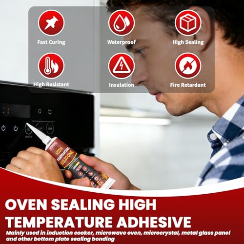 High Temperature Glue, 3.53 Oz Heat Resistant Silicone Adhesive