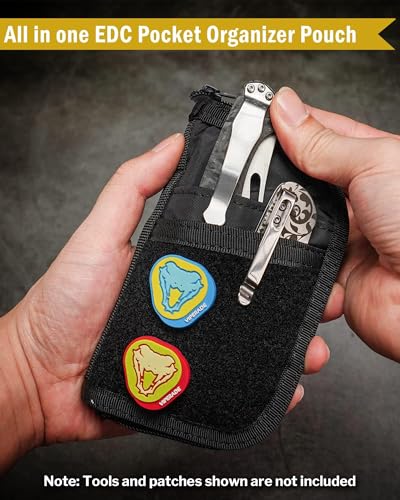 VIPERADE VE10 EDC Pouch Small Multitool Pocket Pouch with DIY Patche Area Black