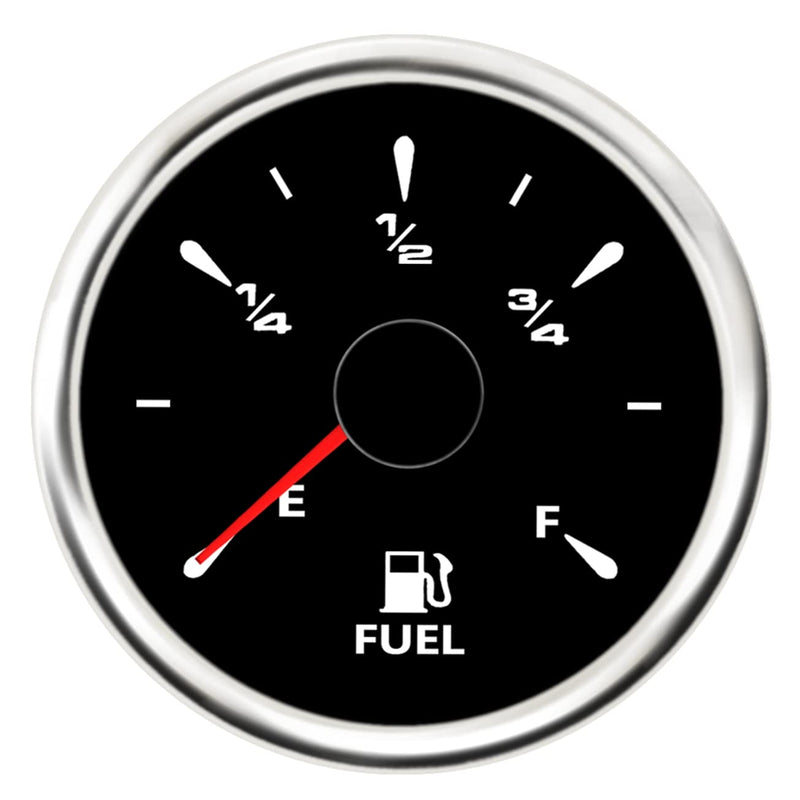  [AUSTRALIA] - 52mm Digital Fuel Level Gauge 240-33ohm 0-190ohm Boat Fuel Gauge Adjustable 8 Color Backlight for Car Boat Truck Vehicle Black / Sliver