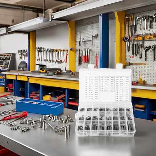 280Pcs Roll Pin Set Stainless Steel Slotted Pins Assortment Kit M1.5 M2 M2.5 M3 M4 M5 M6 M8 with Box