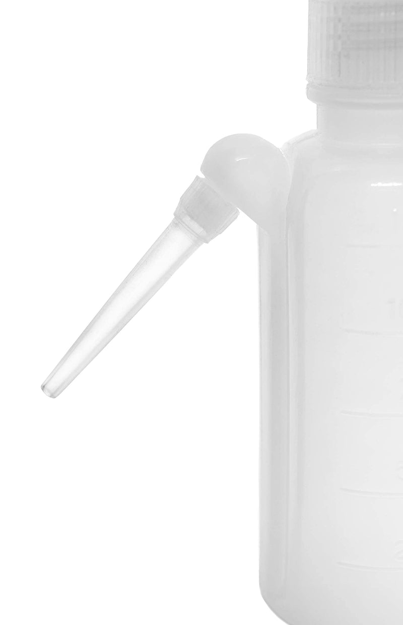 EISCO Wash Bottle, 125ml - Polyethylene - Translucent, Unbreakable - Screw Cap with Down Spout for Dispensing Liquid Labs (Pack of 4) 4.2 Ounces (Pack of 4)
