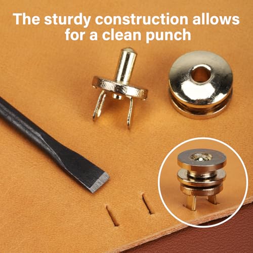WUTA 12 Pcs Slot Leather Punch Set,Leather Hole Punch Tool,Carbon Steel Black Slotted Punch Leather Craft Tool