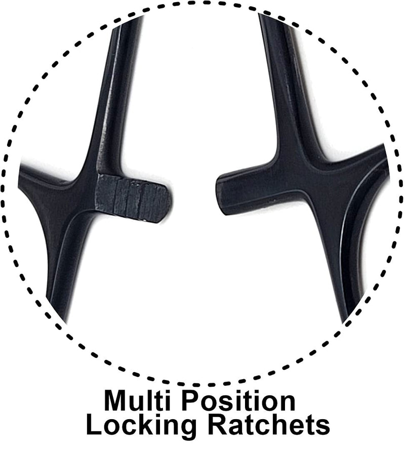 Hemostat Locking Forceps 5" Curved with Full Serrated Jaws Ideal for Clamping, Fishing, Firefighters Nurses Doctors + More (Tactical Black) Tactical Black