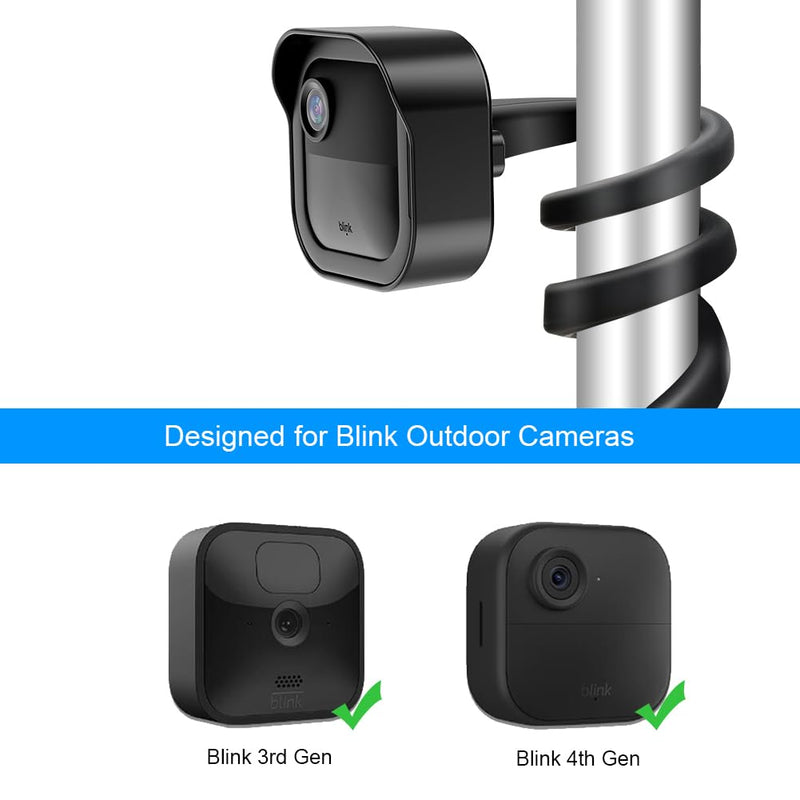 All-New Flexible Twist Mount Compatible with Blink Outdoor (4th &3rd Gen), Weather Proof Protective Housing for Blink Camera System (Black, 2Pack) 2 Pack Black