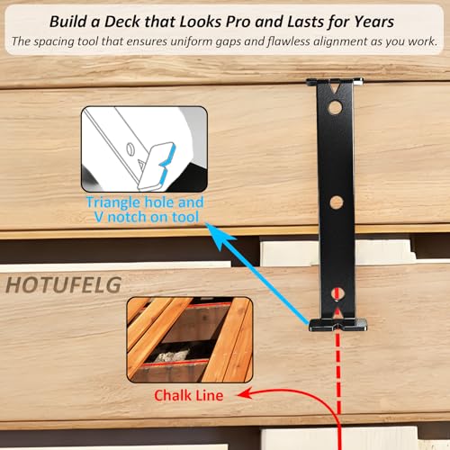 Deck Spacer Tool for 5.5-Inch Treated Wood or Composite Decking, 2 Pack
