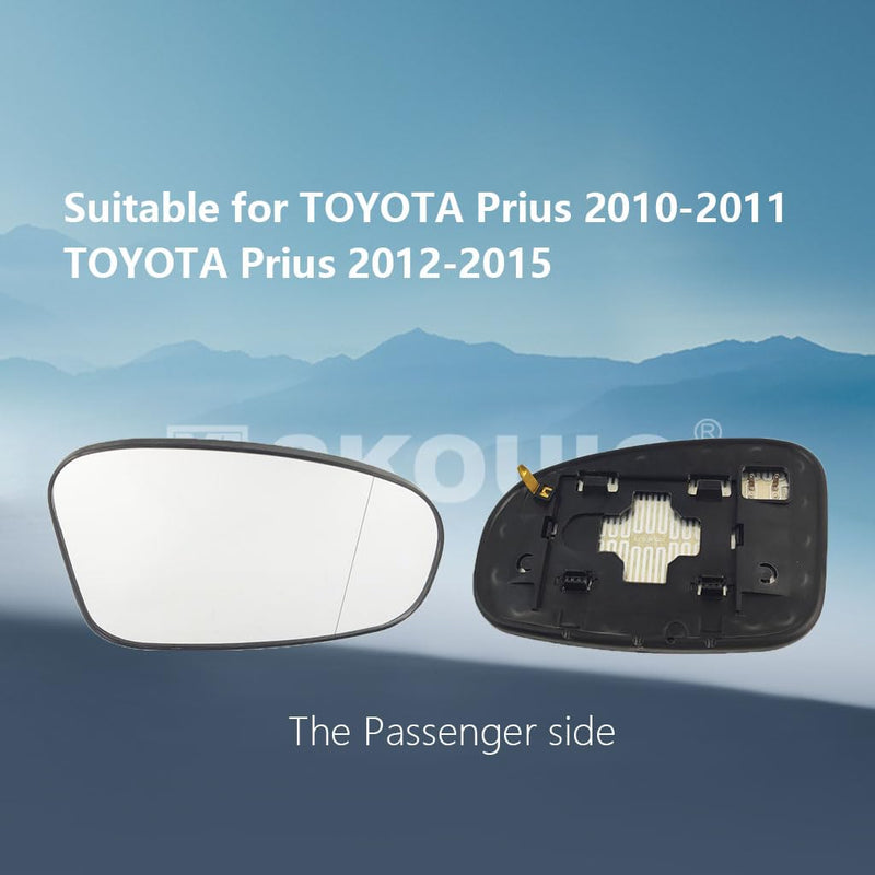 Passenger Side Mirror Replacement Glass for Toyota Prius 2010-2015,Automotive Exterior Heated Right Side View Mirror Glass for 2010 2011 2012 2013 2014 2015 Toyota Prius S-Class 2010-2015 Prius Passenger side