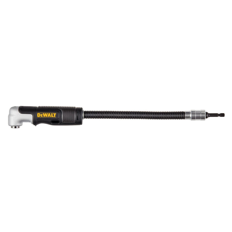 DEWALT Right Angle Drill Attachment, 12 in 90 Degree Drill Adapter, Compact 4-in-1 Modular FLEXTORQ Impact Ready Straight Flexible Shaft (DWAMRASETFT) 12-Inch