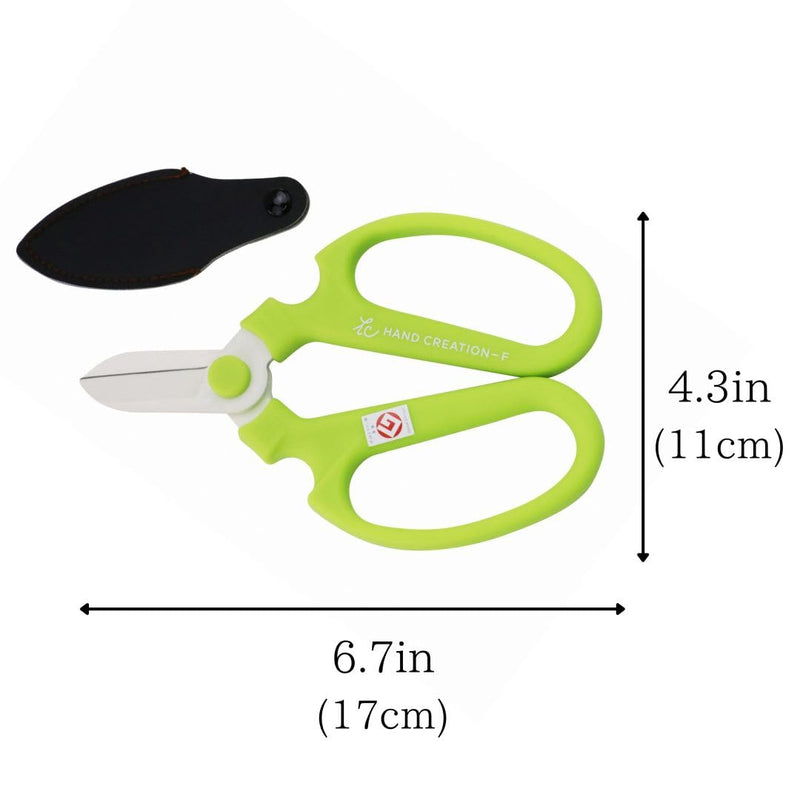 Japanese Floral Scissors - SAKAGEN Hand Creation, Professional Ultra Sharp Flower Shears for Floral Design, Ikebana & Gardening, Made in Japan, F-170 (Moss Green) Moss Green