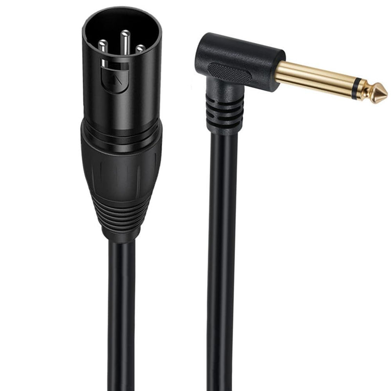 Halokny XLR to 1/4 Cable, 90 Degree 6.35mm (1/4 Inch) Mono TS Plug Male to 3 pin XLR Male Balanced Microphone Stereo Audio Converter Adapter 50cm/1.6Feet (6.35mm TS to XLR male) 6.35mm TS to XLR male