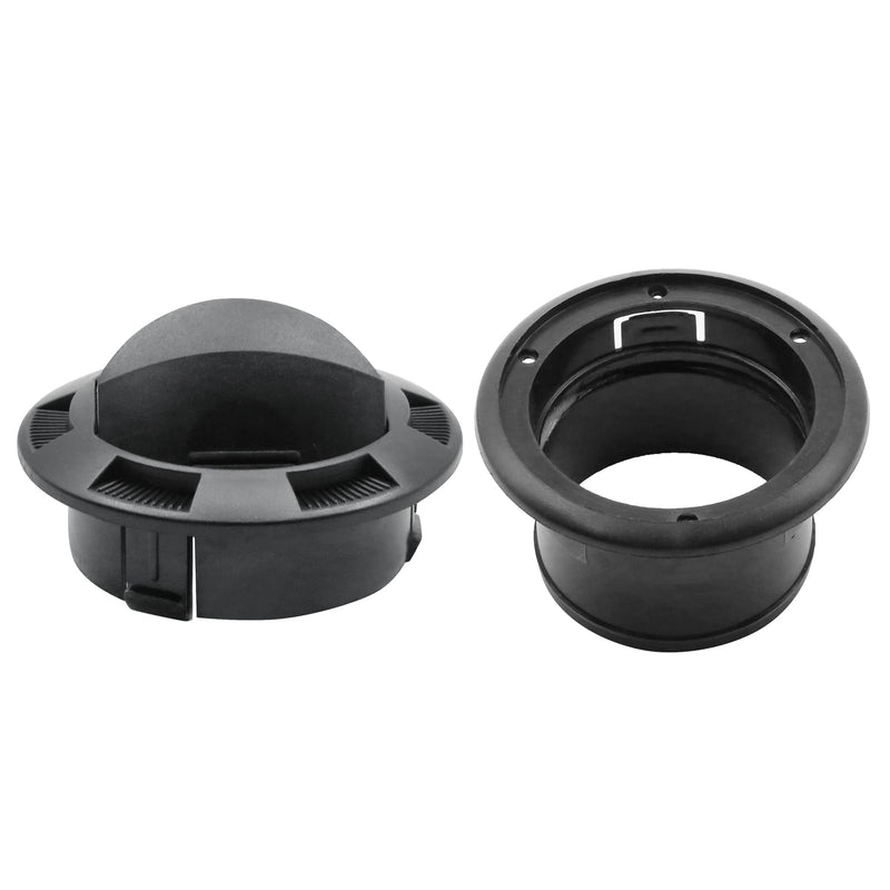 75mm Universal Air Conditioning Warm Air Vent Deflector, Round Dashboard Air Vent for Car RV Without Grilles (Black)