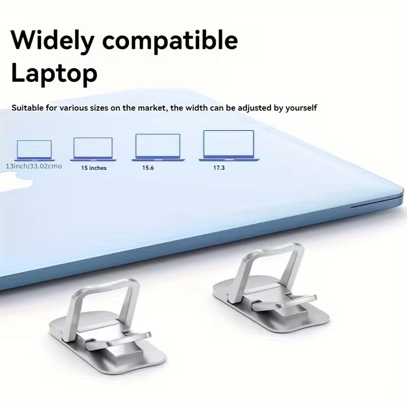 2-Pack Invisible Laptop Stand Adjustable Multi Angle Mini Keyboard Riser Foldable Cooling Feet for Tablet Notebook
