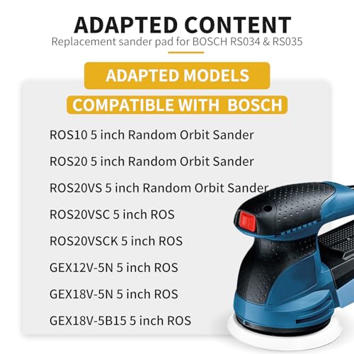 Orbital Sander Pad Replacement for Bosch ROS20VS, 4 Pack