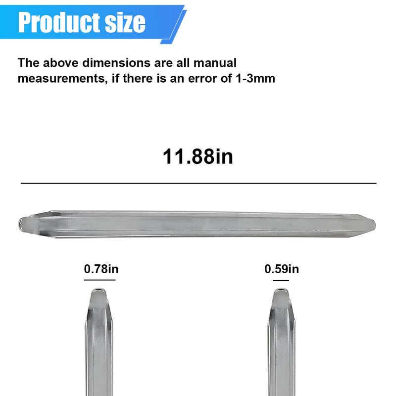 2PCS Tire Iron Spoons Tool Set, 11.88 Inch Heavy Duty Metal Tire Changing Tool Kit Motorcycle Tire Lever Bar Set, Manual Bike Tires Remove & Repair Tool for Scooter, Motorcycle, Mower