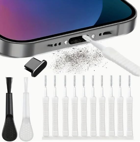1 Set Phone Charging Port Cleaning Kit, Type C 13 in 1, USB C Dust Plug & Speaker Cover, Computer Keyboard Cleaner Tool, for iPhone Android Tablet Laptop