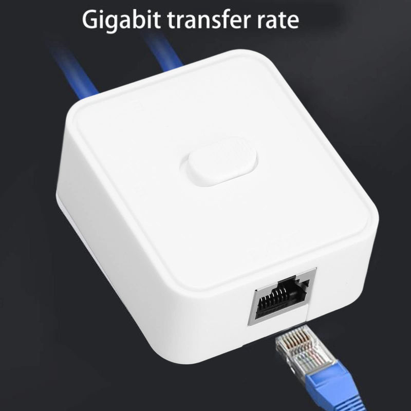 2 Port Gigabit Unmanaged Ethernet Network Switch, Ethernet Splitter 10/100/1000Mbps 2 in 1 Out 1 in 2 Out Extender Switch RJ45 Network Splitter Adapter