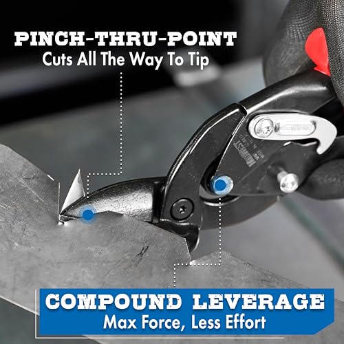MIDWEST Blackout Aviation Snips, Left Cut Offset, Tin Snips