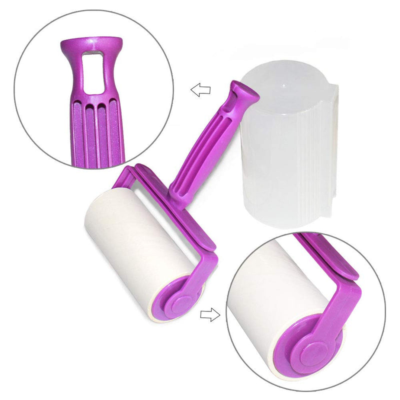Mr Hsiung & Mrs Yin Lint Rollers for Pet Hair, Clothes Roller, Lint Roller for Clothes, Extra Sticky Lint Remover Brush, Pet Hair Remover, 1 Roller + 5 Refills, 300 Sheets Total 1 Handle, 5 Refills (300 Sheets)