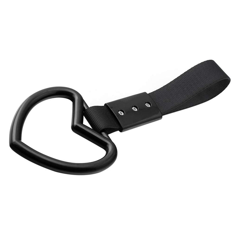 1 PC Heart JDM Tsurikawa Hang Ring Subway Train Bus Handle Hand Strap Drift for Car (Heart: Black) Heart: Black
