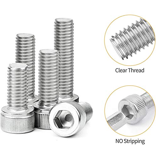 480Pcs Metric M2 M2.5 M3 304-Stainless Steel Hex Socket Head Cap Screws Nuts Assortment Kit M2,M2.5,M3