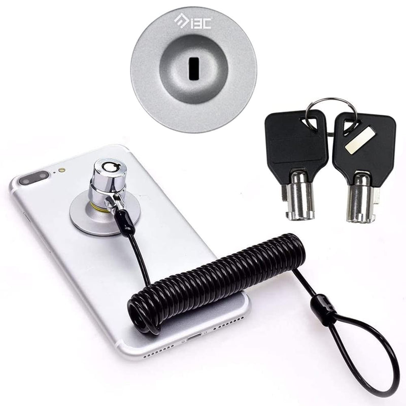 Laptop Cable Lock Retractable Hardware Security Cable Lock with Anchor Plate Compatible with Laptop, Smart Phone, Tablet, and Other Electronic Products (Silver 2pack) 2 Packs