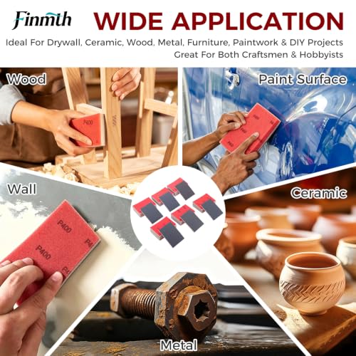 36Pcs Sanding Sponge Set Wet & Dry Sponge Sanding Blocks 80-400 Grit 3x4 in