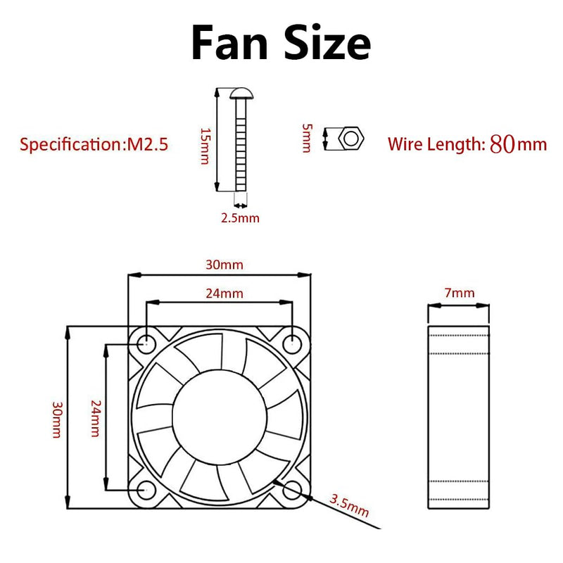 Aokin for Raspberry Pi Cooling Fan DC 5V/3.3V Brushless CPU Cooling Fan with Screws for Raspberry Pi 4 B, Pi 3 B+, Pi 3 B, Pi 2 B, Pi 1 B+, RetroFlag NESPI Case, etc, 1 Pack