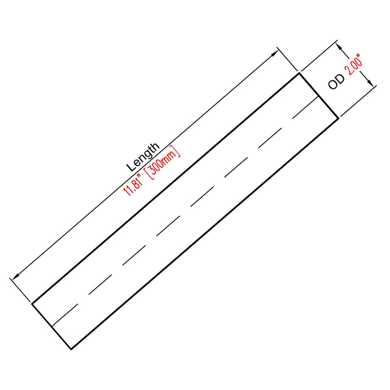 2 Inch 51mm OD Aluminum Intercooler Pipe Piping Air Intake Tube Straight 11.8" 300mm Long, Brushed Finish OD: 2" (51mm) Straight - 1PC
