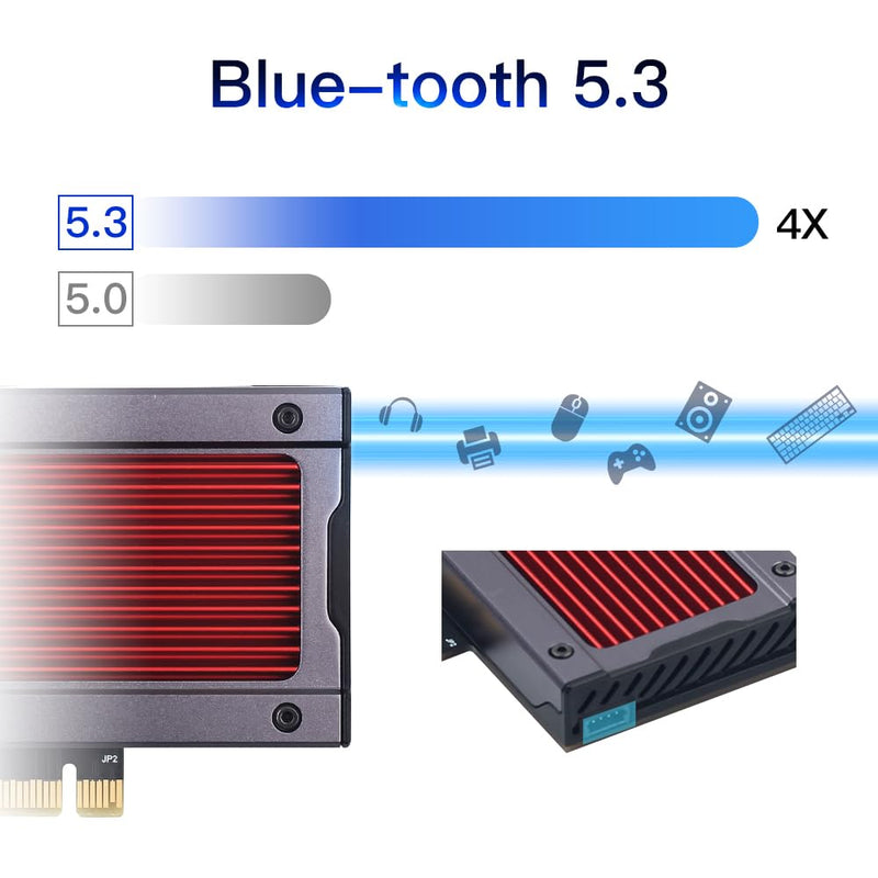 fenvi AX210 WiFi 6E PCI-E WiFi Adapter BT5.2 RGB Gaming 802.11ax ac 160MHz 2.4GHz 5GHz 6GHz Tri-Band 5400Mbps AX210NGW Desktop WiFi Card for PC Windows(Only WiFi 6E Router Antennas Support 6Ghz Band)