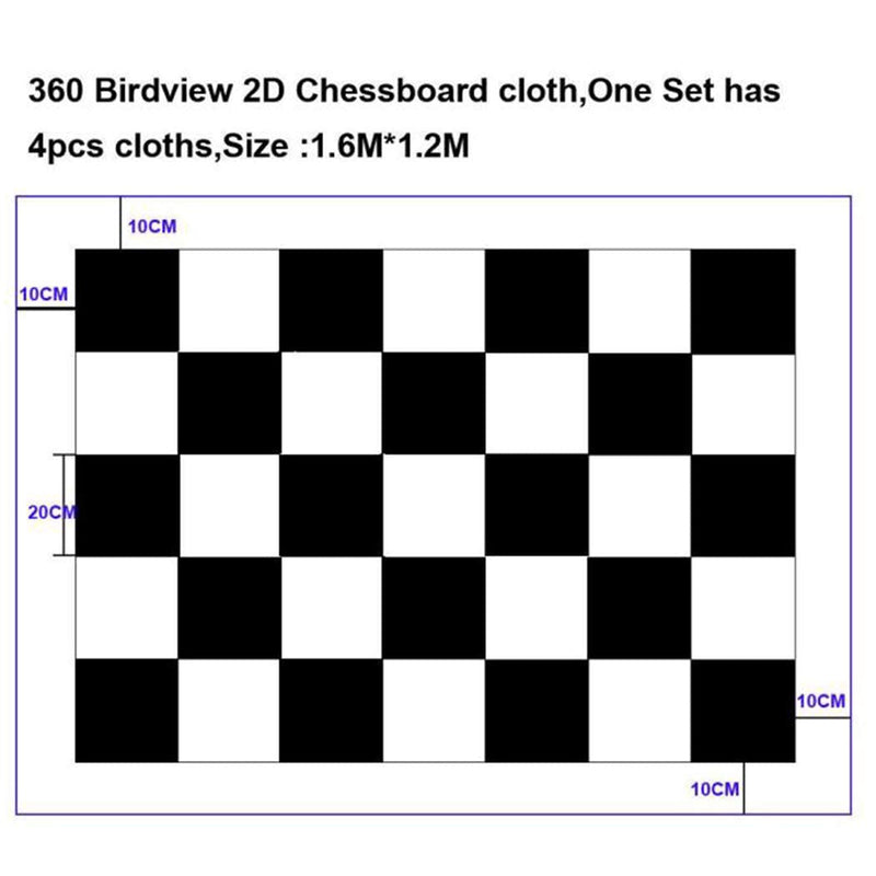 4pcs*(1.6 * 1.2M) 2D Calibration Calibration Cloth for 360-Degree Panoramic Bird's-Eye Panoramic DVR System