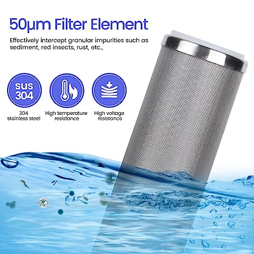 Stainless Steel Re-Cleanable Wire Mesh Filter Cartridge 20 "Length,2.5 "OD(200 Micron) 200 Micron