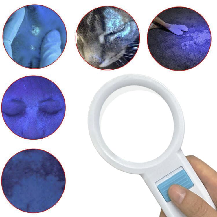 Cordless Wood's Lamp Ringworm Detection Light-Skin Testing-Esthetician-Veterinaria-5x Magnifying Wood Lamp Black Light-16 LED-Battery Powered