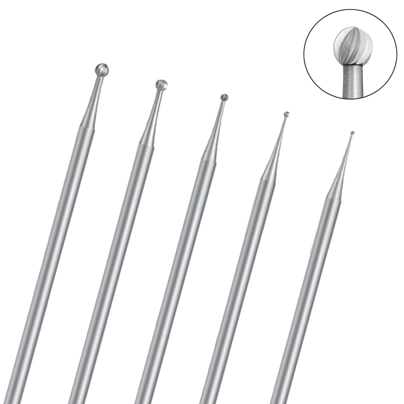 24 Pcs Jewelry Burr Sets, 3/32'' Shank Round Ball Burs, Stone Setting Bits, Round Shape Cup Burr, 90º Hart Burs and Bud Bur Kits for Lapidary Marking