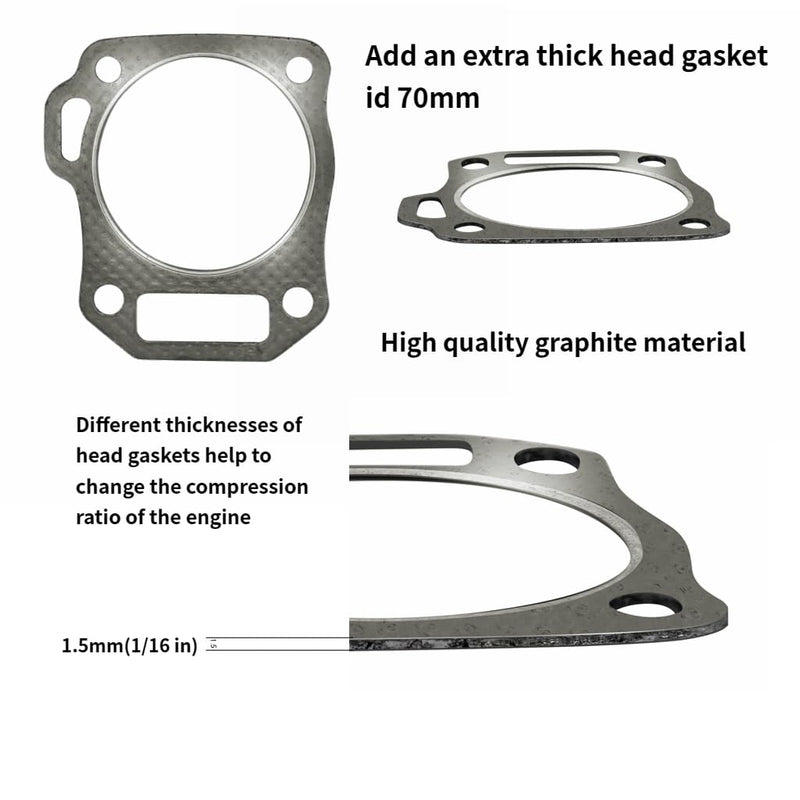 Strongthium 212cc 224cc Hemi Gasket Set Kit for Predator Tillotson Lifan Ducar Locin 210 212 213 224 Mini Bike Go Kart Engine Upgrade Rebuild