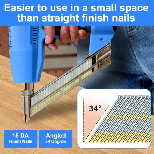 15 Gauge 34-Degree 1-1/4" DA Series Angled Finish Nails, 900-Pack 1-1/4 inch