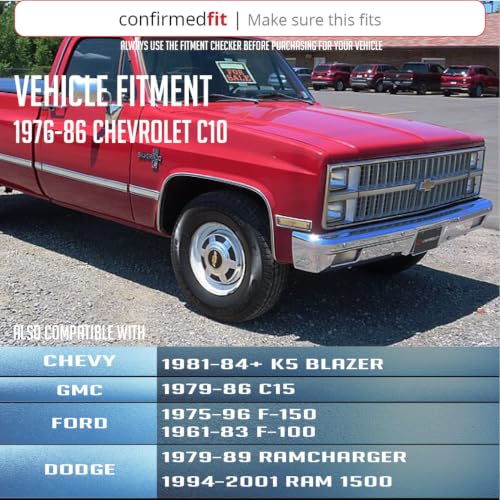 Wheel Accessories Parts 4 Locks + Key 1/2"-20 Thread Closed End Bulge 1.90" Long Wheel Lock Chrome Dual Hex Key 13/16" and 3/4" Hex Fits Chevy C10 GMC C15 C1500 Dodge Ram 1500 Ford F100 F150 Chevy K20 K30 C30 GMC C15 C1500