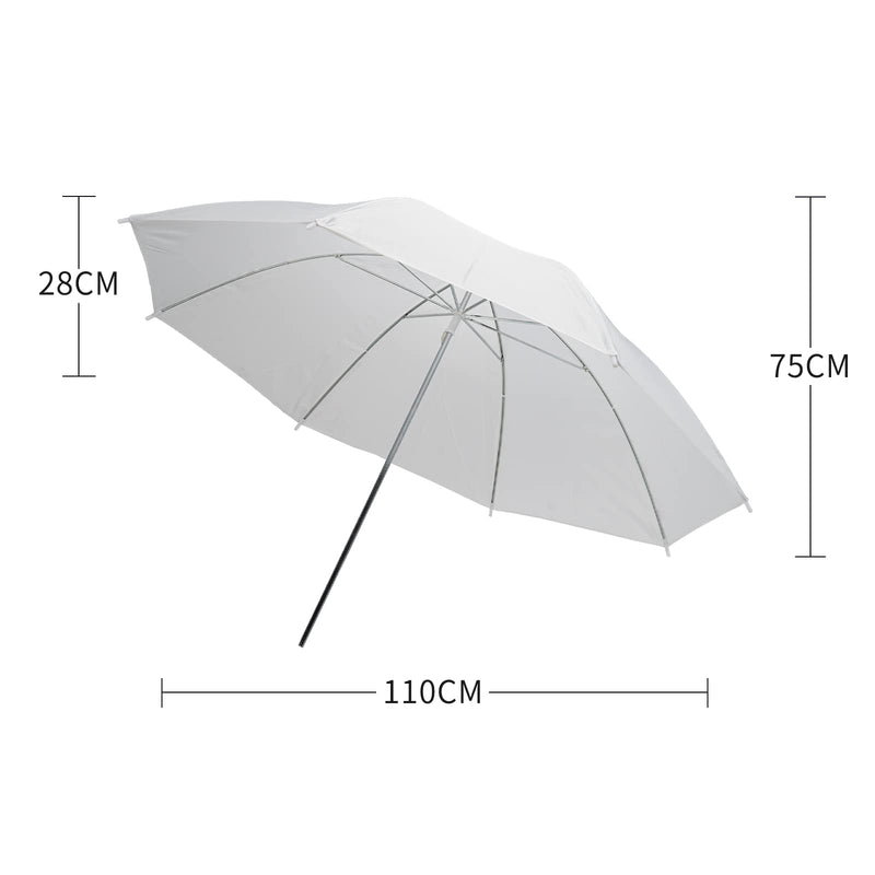 2 Pack Photography Umbrella Lighting Kit, 2 * 43inch Translucent White Soft Umbrella for Studio/Outdoor Photo and Video Lighting Accessories (2 Pack (2X 43 White)) 2 pack-white