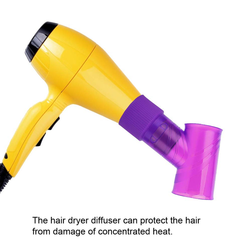 Magic Hair Roller Drying Diffuser Blow Dryer Wind Curl Hair Dryer Cover Hair Styling Tools (Purple) purple
