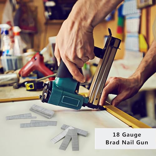 Brad Nails 18 Gauge, 5000PCS 18 GA Brad Nails, Assorted Galvanized Nails for Electric & Pneumatic Brad Nailer Gun, 3/8",5/8",3/4",1",1-3/16"