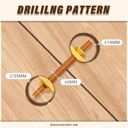 MEANLIN MEASURE 6PCS Countertop Connector Bolts, M8 × 100 mm Furniture Fastening Connectors, Joint Connector Drawbolt Pack for Bed Frame Table Furniture Butcher Blocks Connecting with Wrench
